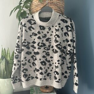Catherine Malandrino Crewneck Knit Sweater animal print
